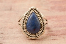 Artie Yellowhorse Genuine Denim Lapis Sterling Silver Ring